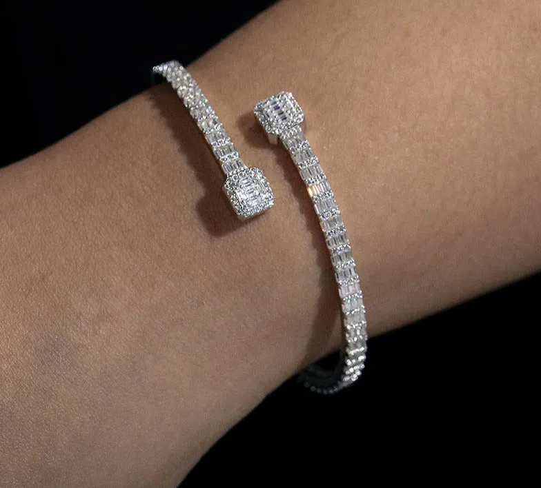 Baguette Cuff Bangle Bracelet