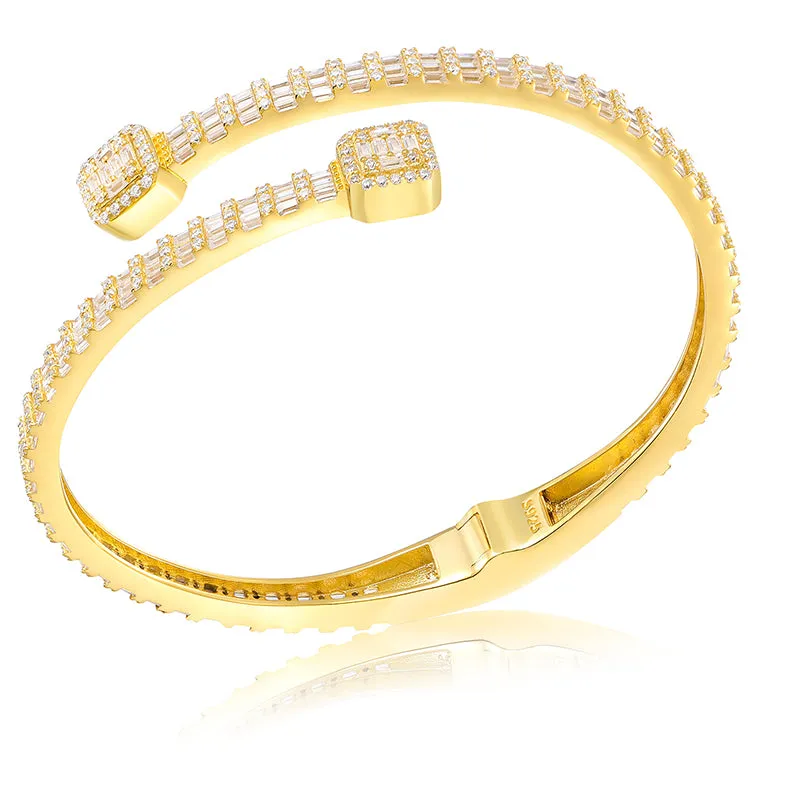 Baguette Cuff Bangle Bracelet