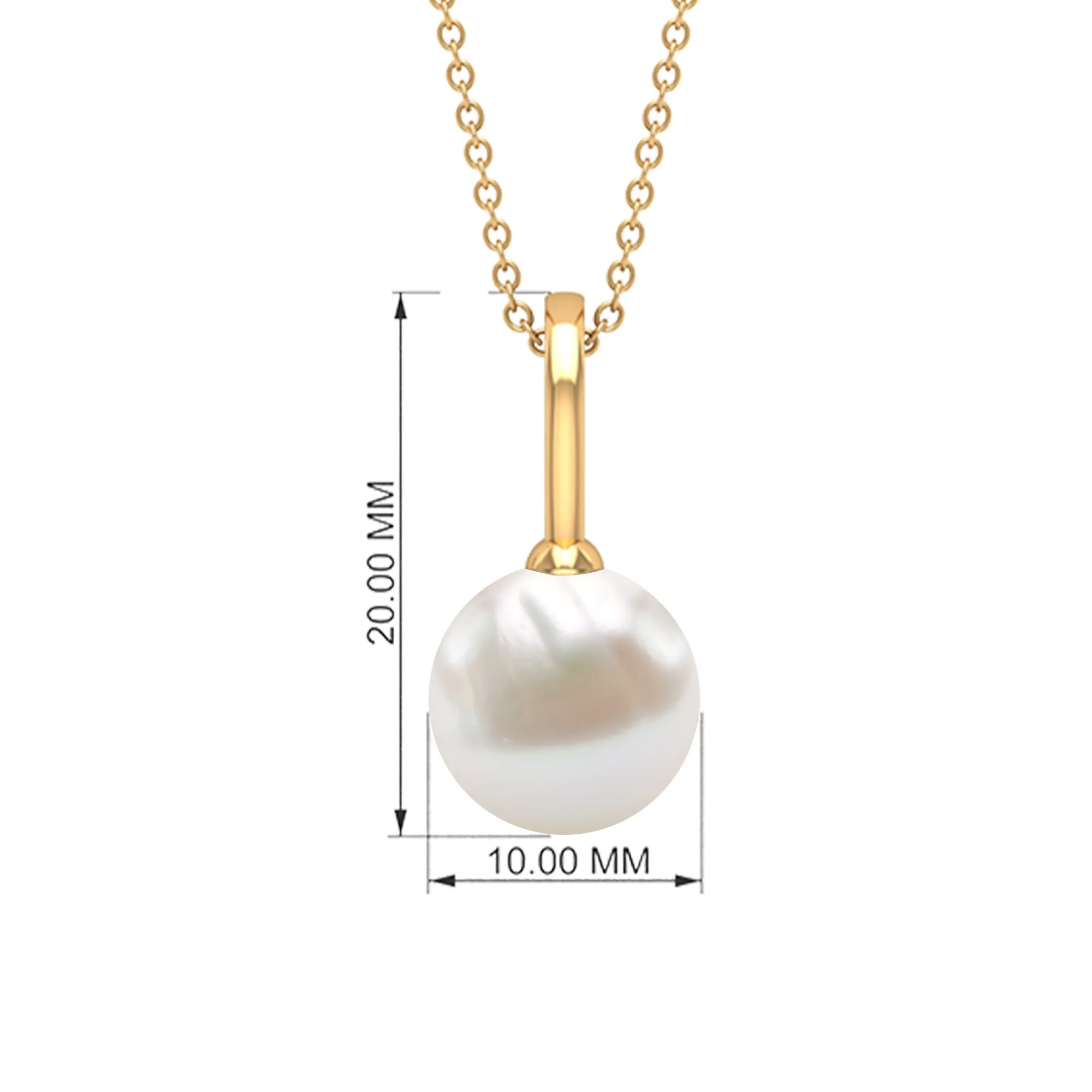 Bead Set Round Freshwater Pearl Solitaire Pendant