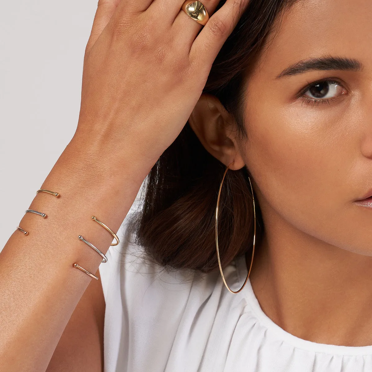 Beaded End Cuff Bangle