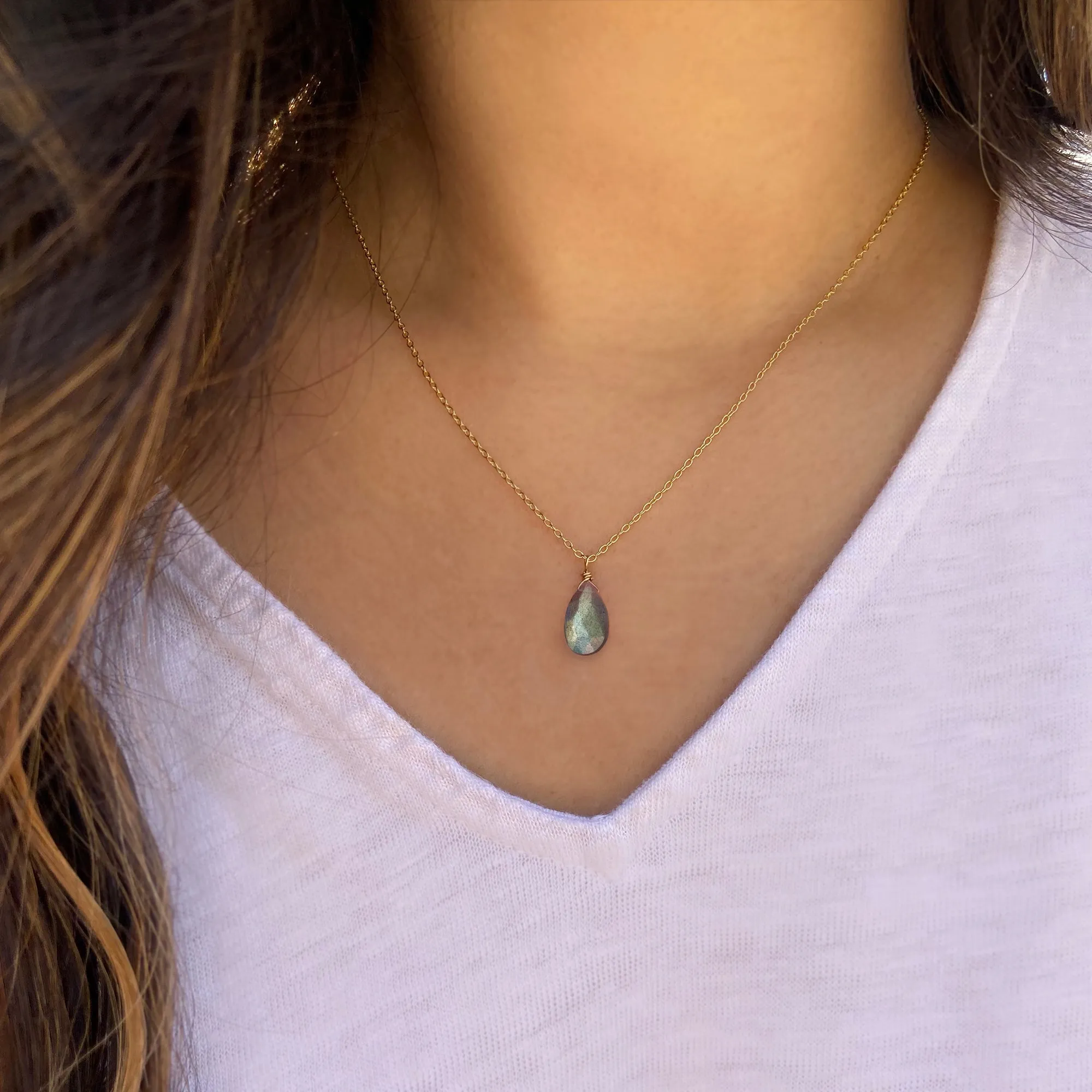 Briolette Gemstone Necklace