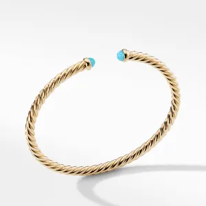 Cable Spira Bracelet with Turquoise in 18K Gold