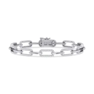 Celebration Silver Round Cut 0.50 Carat tw Link Lab Grown Diamonds Bracelet