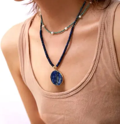 Collier Apaisant en Lapis Lazuli: Sagesse Profonde et Élégance
