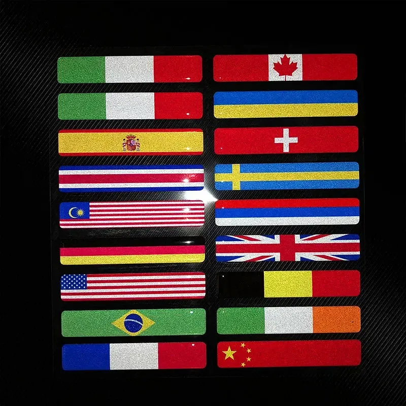 Color: Blue - 3D Reflective National Flag Sticker Motorcycle