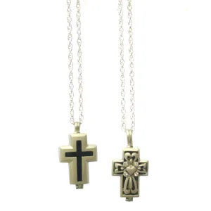 Cross Memorial Locket w/Urn, 2 styles