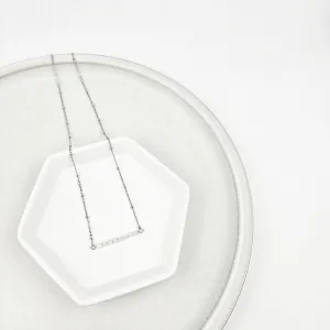 Dainty Gem Bead Bar Moonstone Necklace