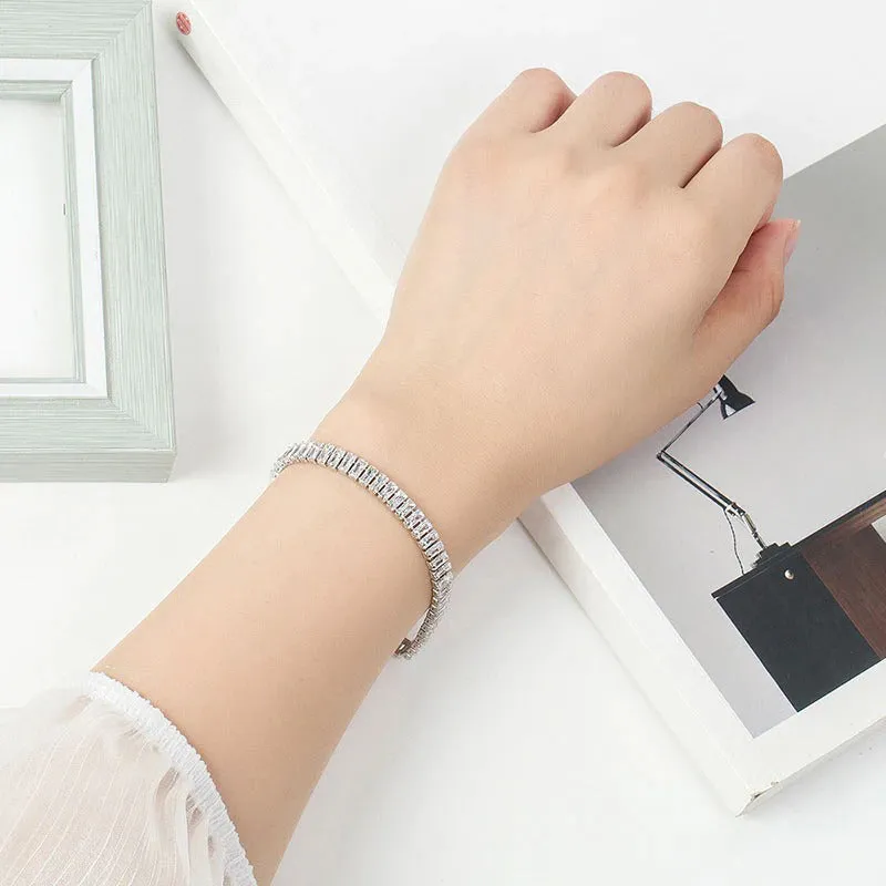Dazzling Iced Out Zircon Bejeweled Tennis Bracelets