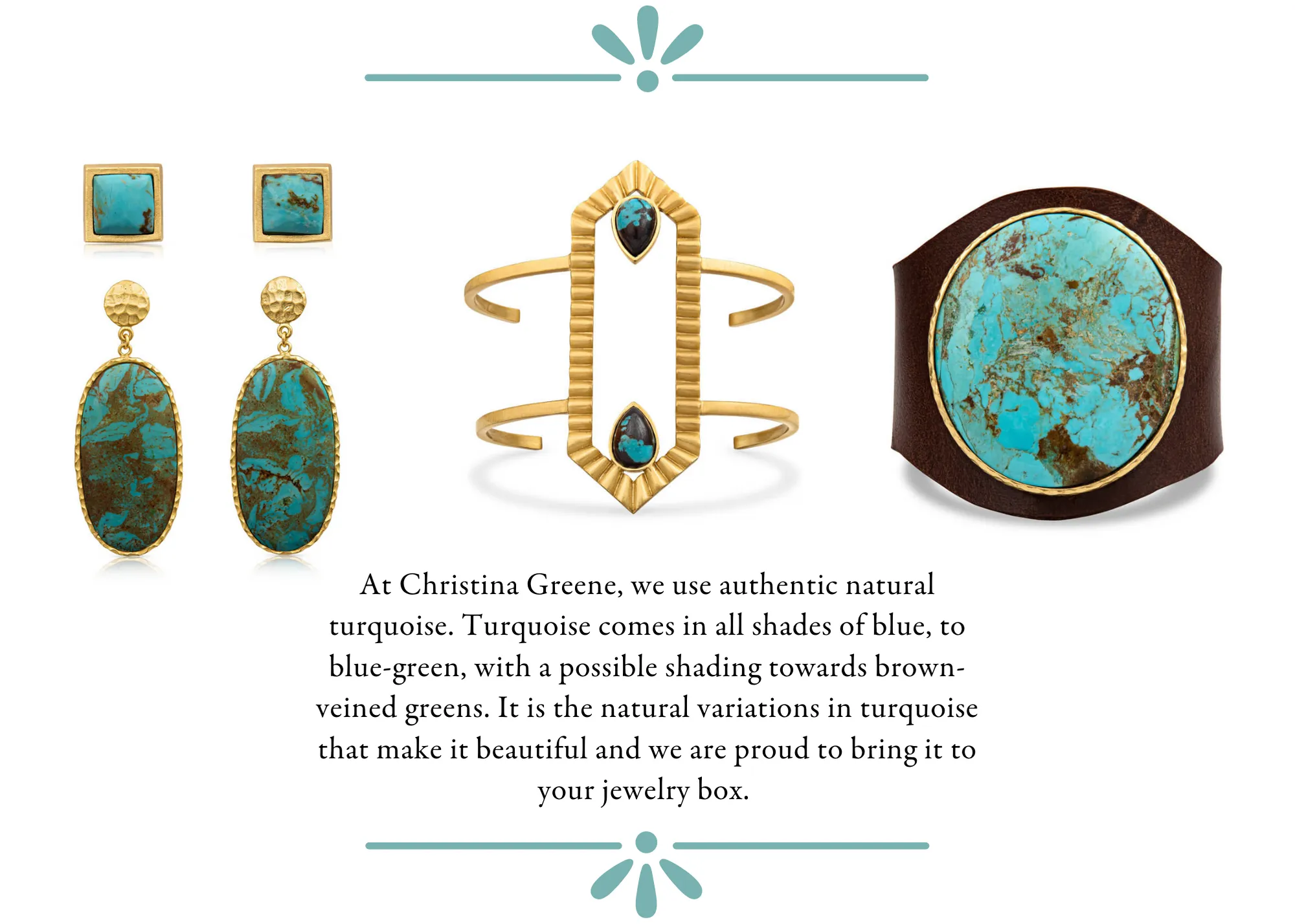 Deco Twin Stone Ring - Turquoise