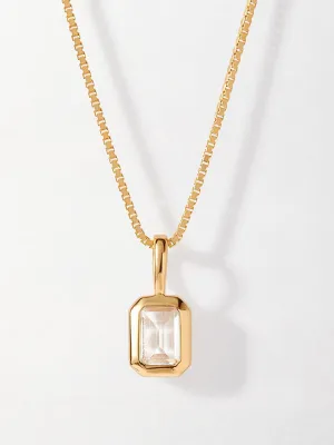 Deco white topaz necklace