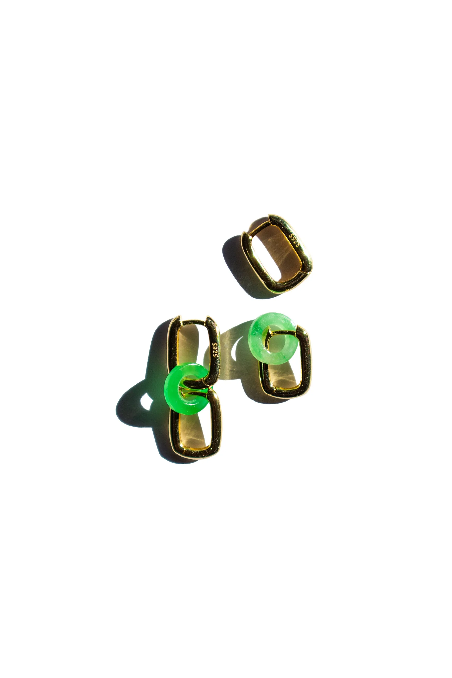 Della — Convertible link jade earrings