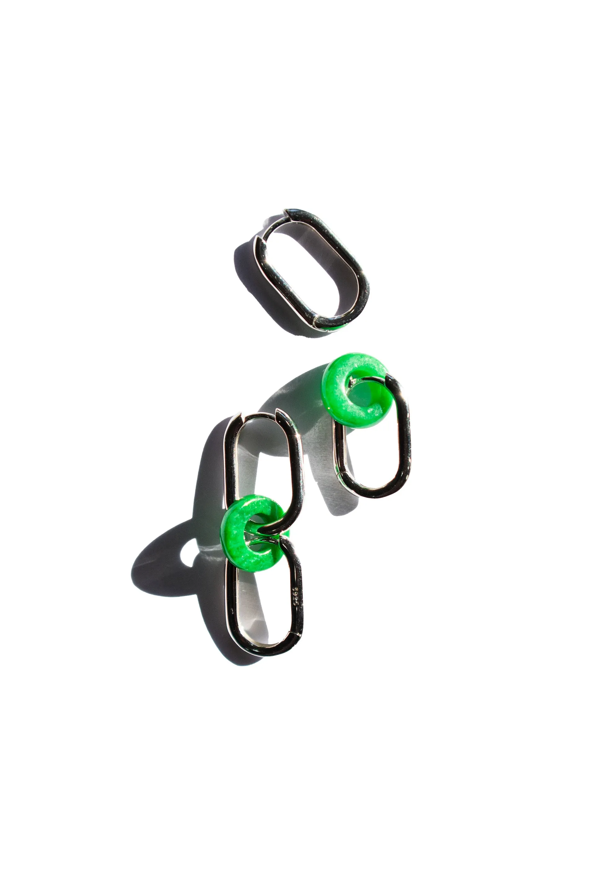 Della — Convertible link jade earrings