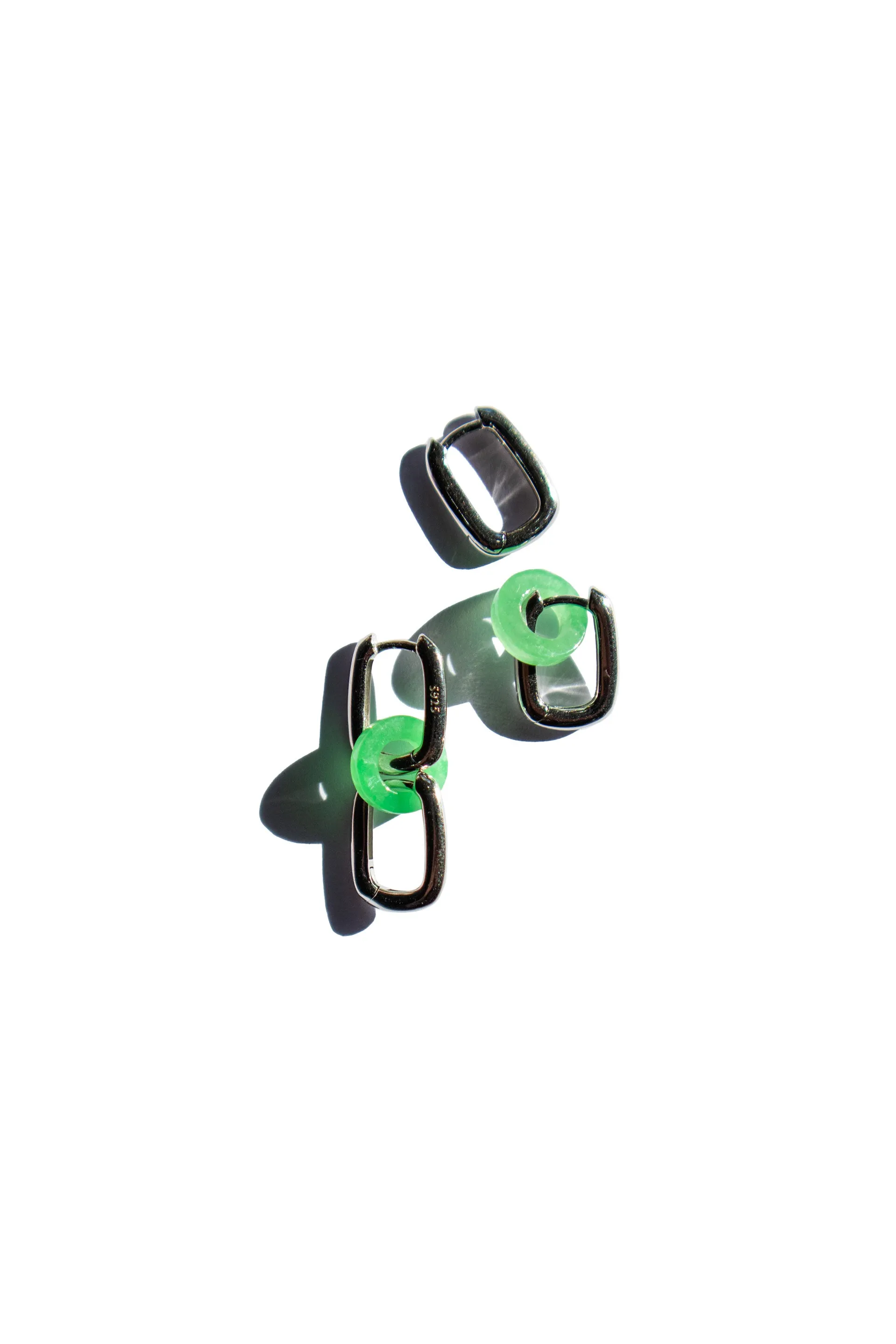 Della — Convertible link jade earrings