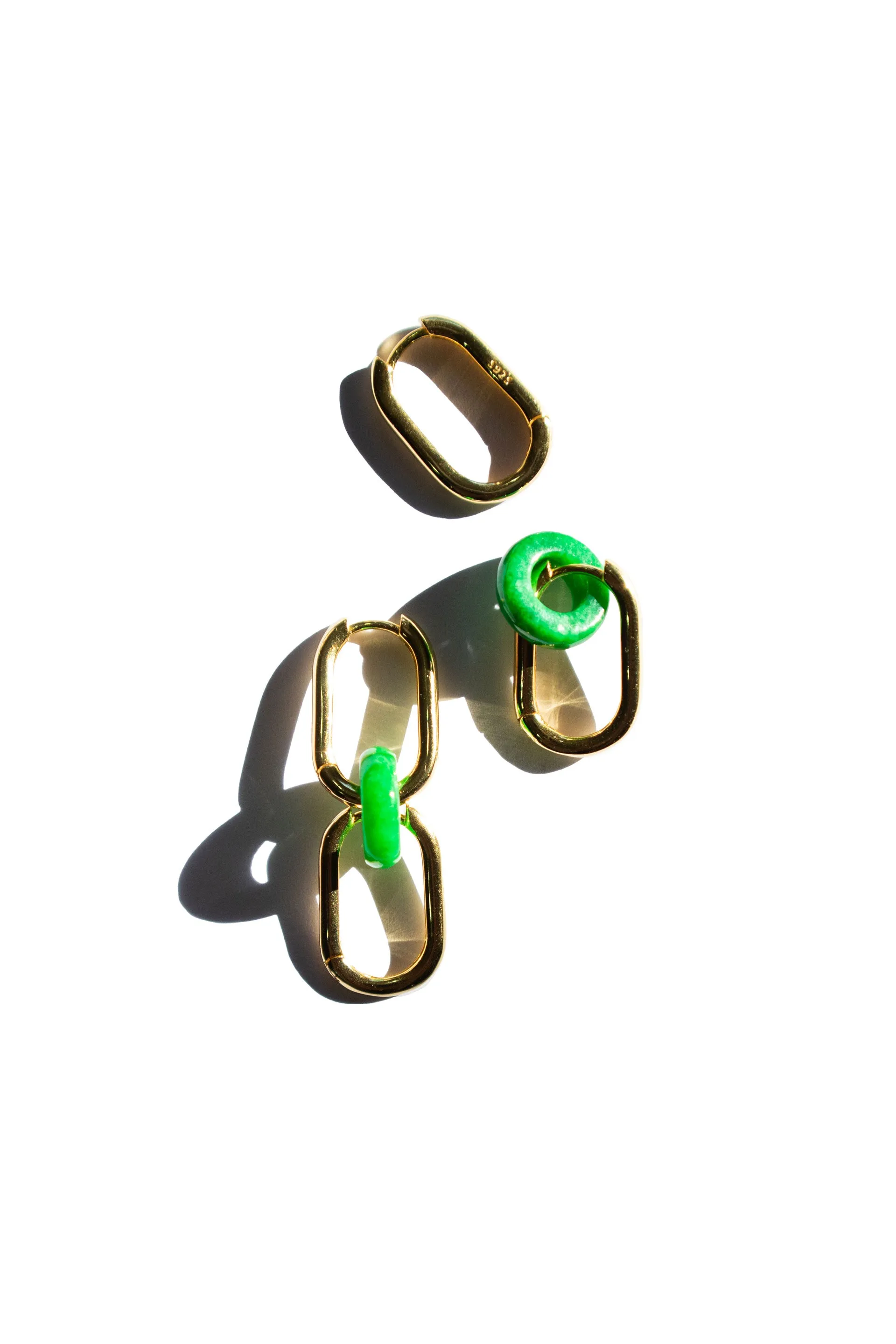 Della — Convertible link jade earrings