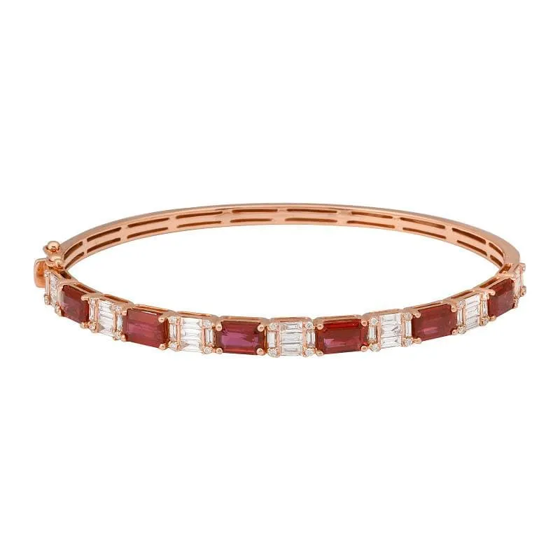 Diamond & Gemstone Baguette Bangle