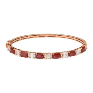Diamond & Gemstone Baguette Bangle
