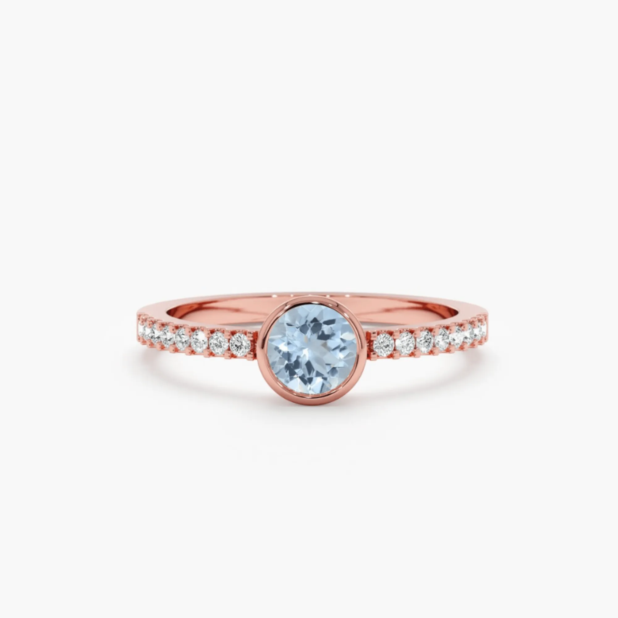 Diamond and Aquamarine Engagement Ring, Nova