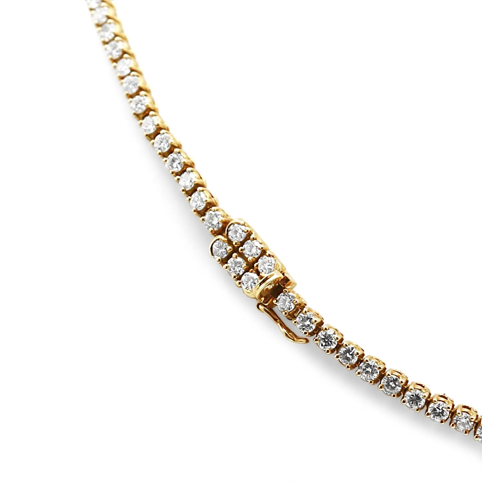Diamond Necklace With Emerald & Diamond Intergrated Drop - by Fred