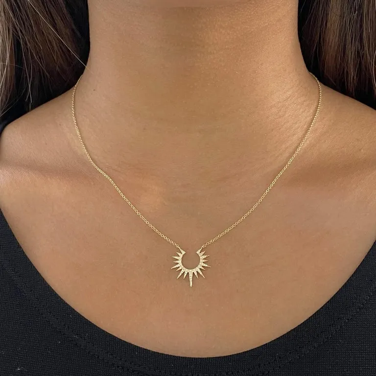 Diamond Open Sunburst Necklace