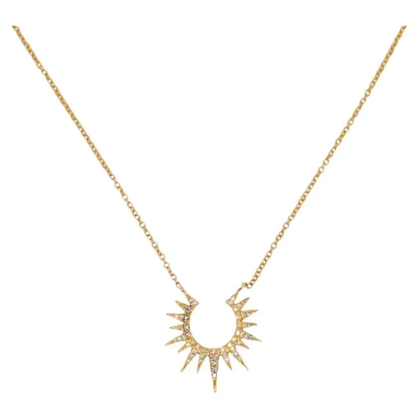Diamond Open Sunburst Necklace
