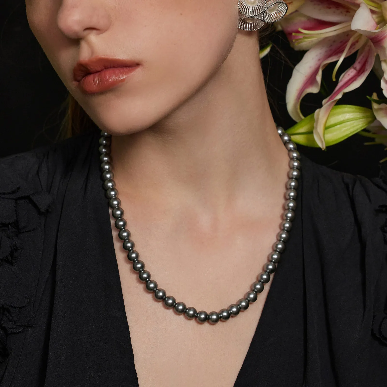 Dove Grey Water Pearl Necklace