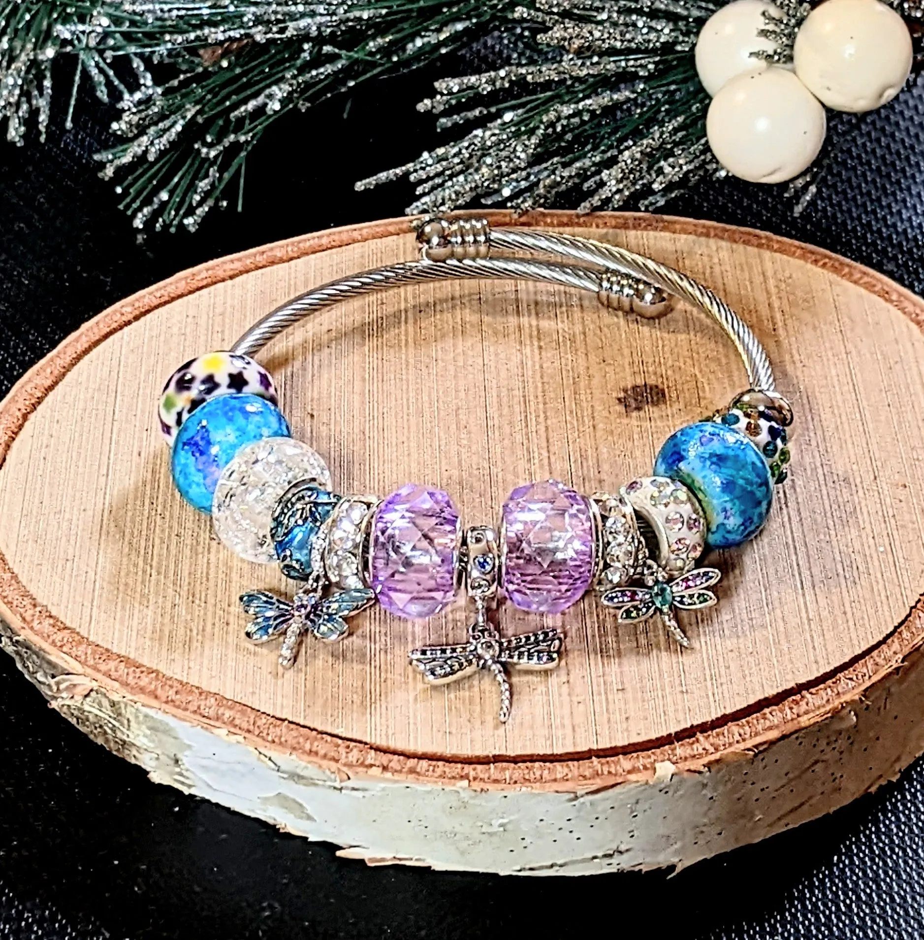 Dragonfly Euro Cuff Wrap Bracelet