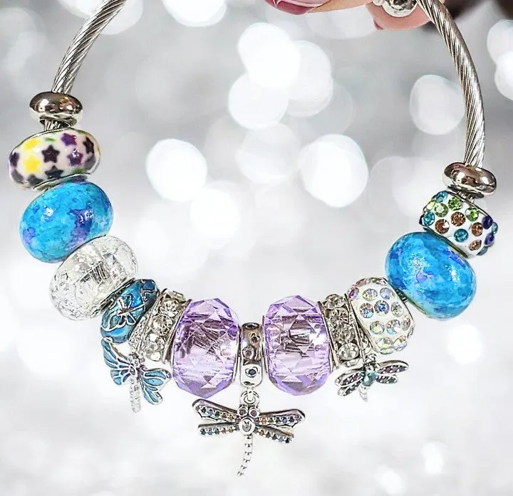 Dragonfly Euro Cuff Wrap Bracelet