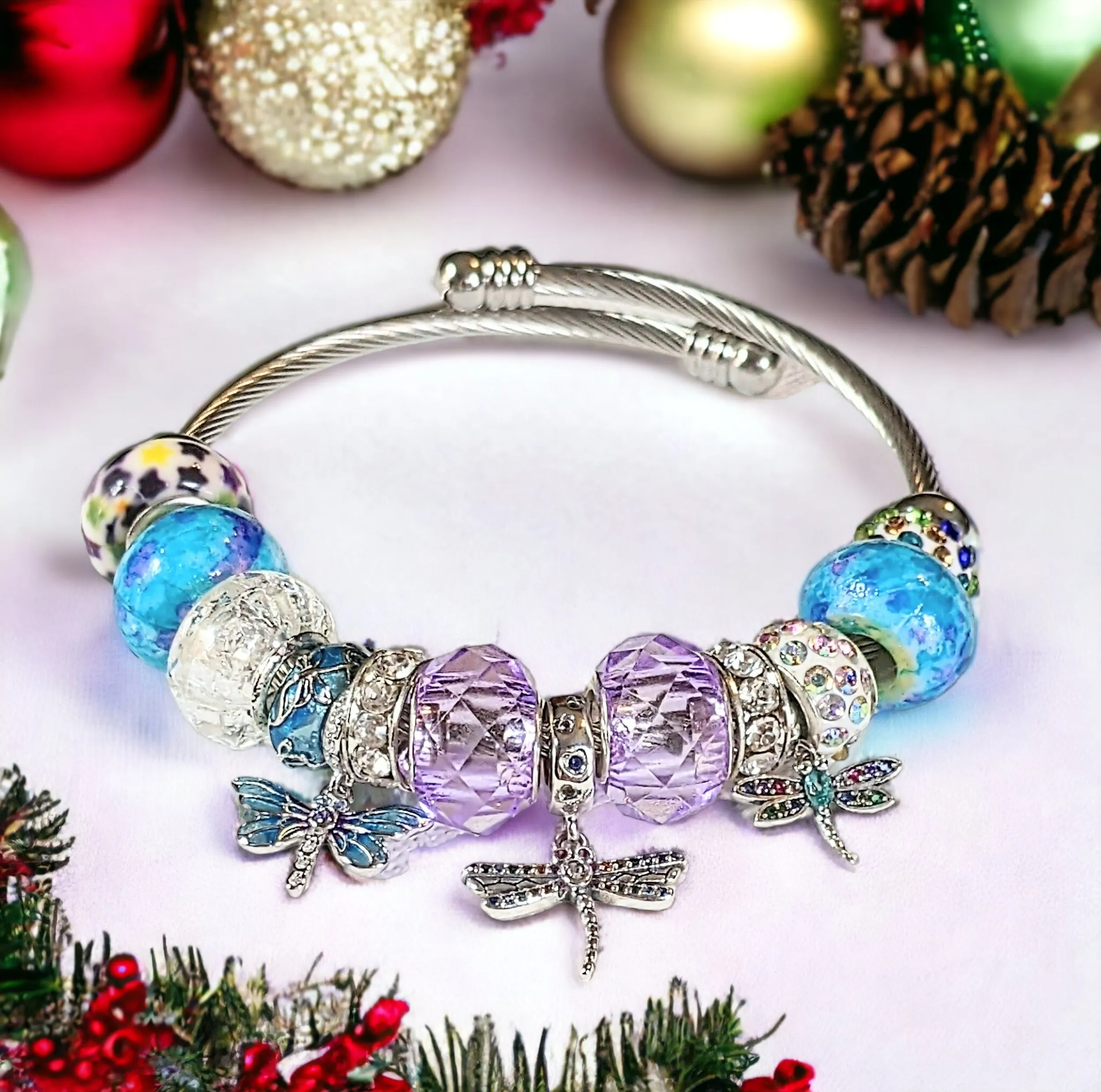 Dragonfly Euro Cuff Wrap Bracelet