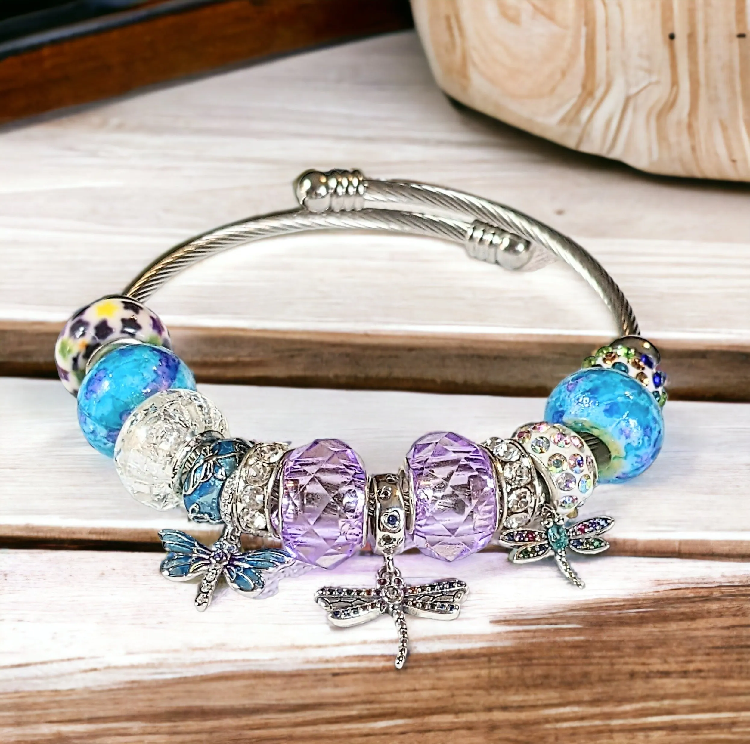 Dragonfly Euro Cuff Wrap Bracelet