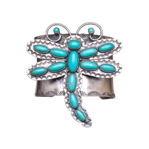 Dragonfly Kingman Turquoise Bracelet | Mark Yazzie