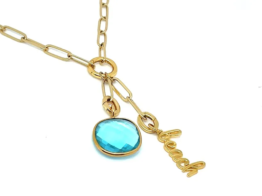 Elegant Beach Word Pendant