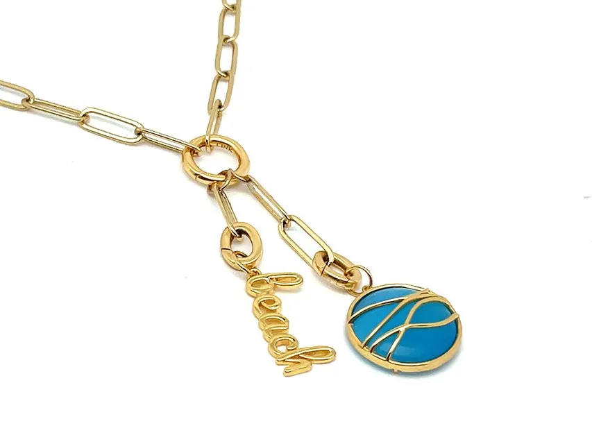 Elegant Beach Word Pendant