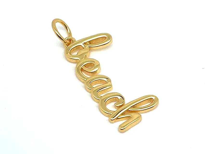 Elegant Beach Word Pendant