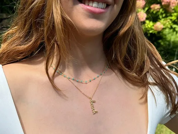Elegant Beach Word Pendant