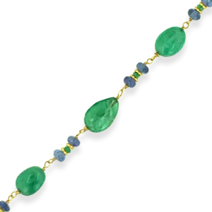 Emerald & Sapphire Bead Estate Necklace