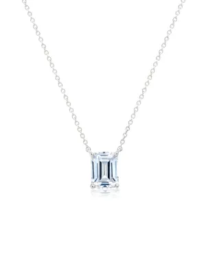 Emerald Cut Solitaire 16'' Necklace