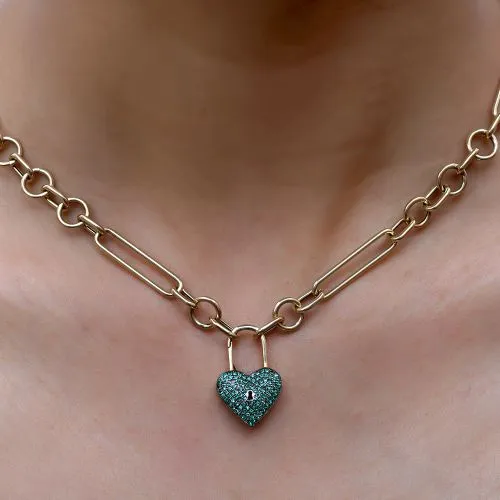 Emerald Heart Pendant of Spring Open /Close 16x25mm