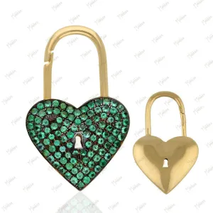 Emerald Heart Pendant of Spring Open /Close 16x25mm