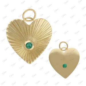 Emerald Heart Rays Pendant 20mm
