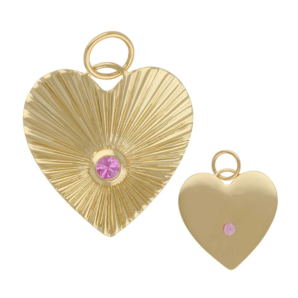 Emerald Heart Rays Pendant 20mm