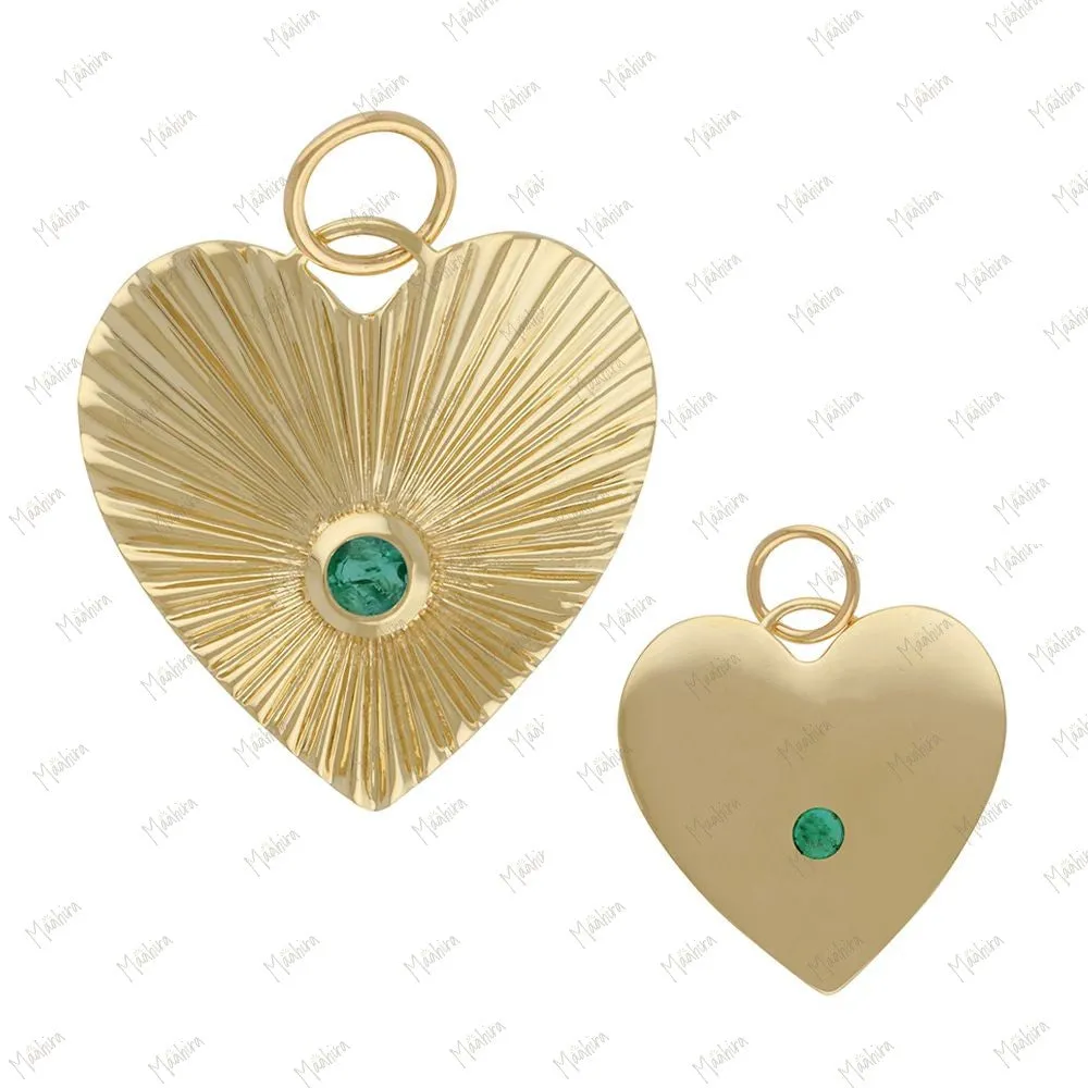Emerald Heart Rays Pendant 20mm
