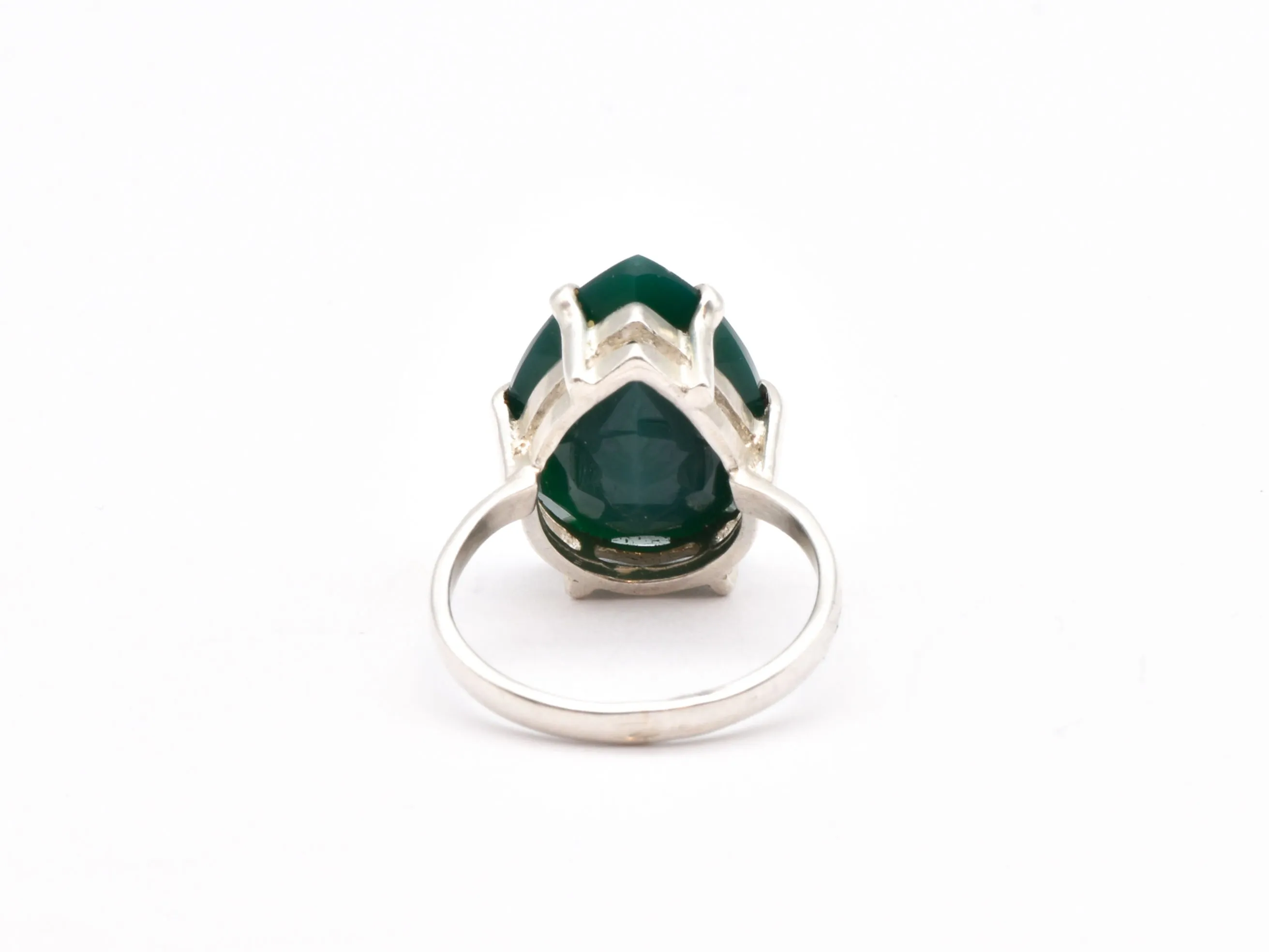 Emerald Statement Ring - Green Teardrop Ring - Large Vintage Ring