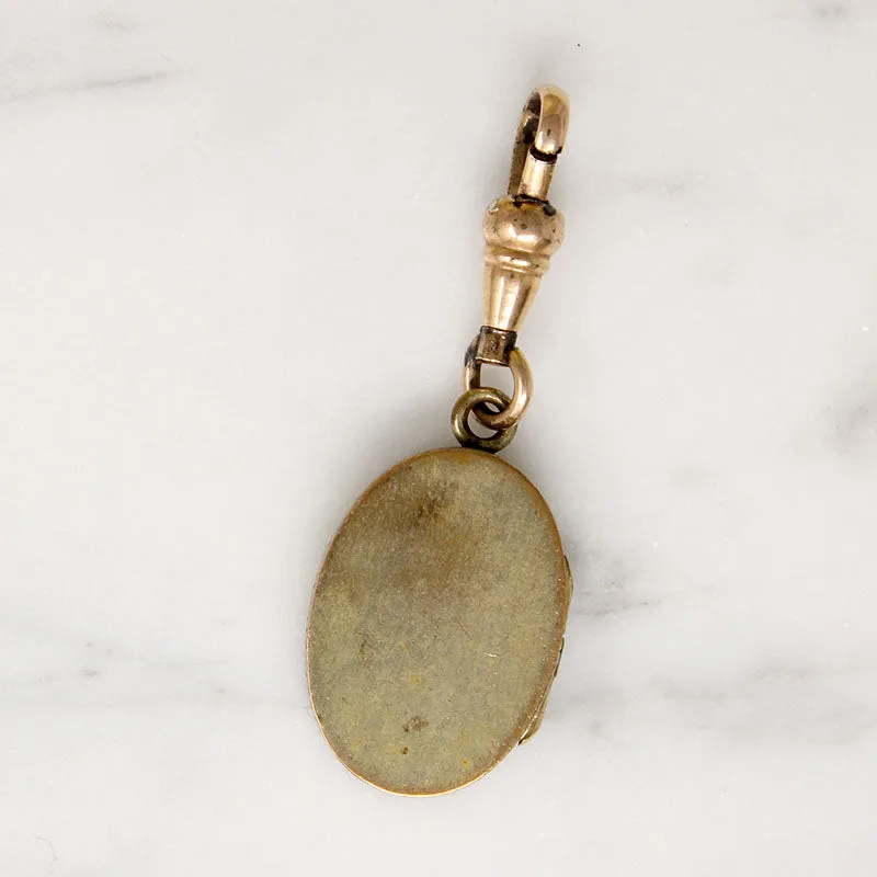 Engraved Victorian Locket on Watch Hook