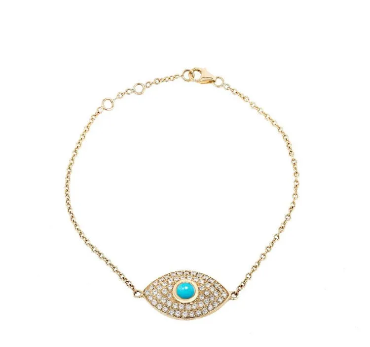 Evil Eye Diamond & Turquoise Bracelet (Large)
