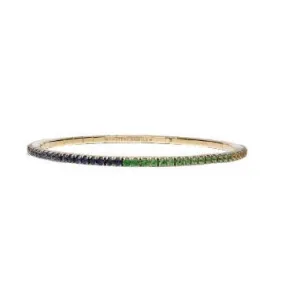 Extensible 18K Yellow Gold Rainbow Sapphire Stretch Bracelet