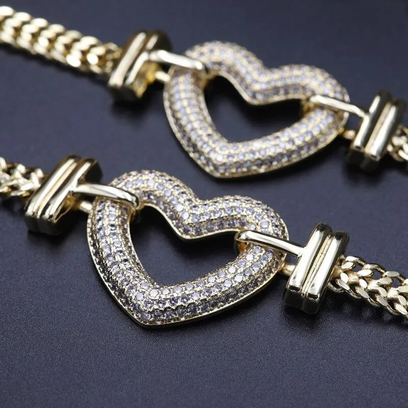 Extravagant Zircon Heart Accent Jewelry Set