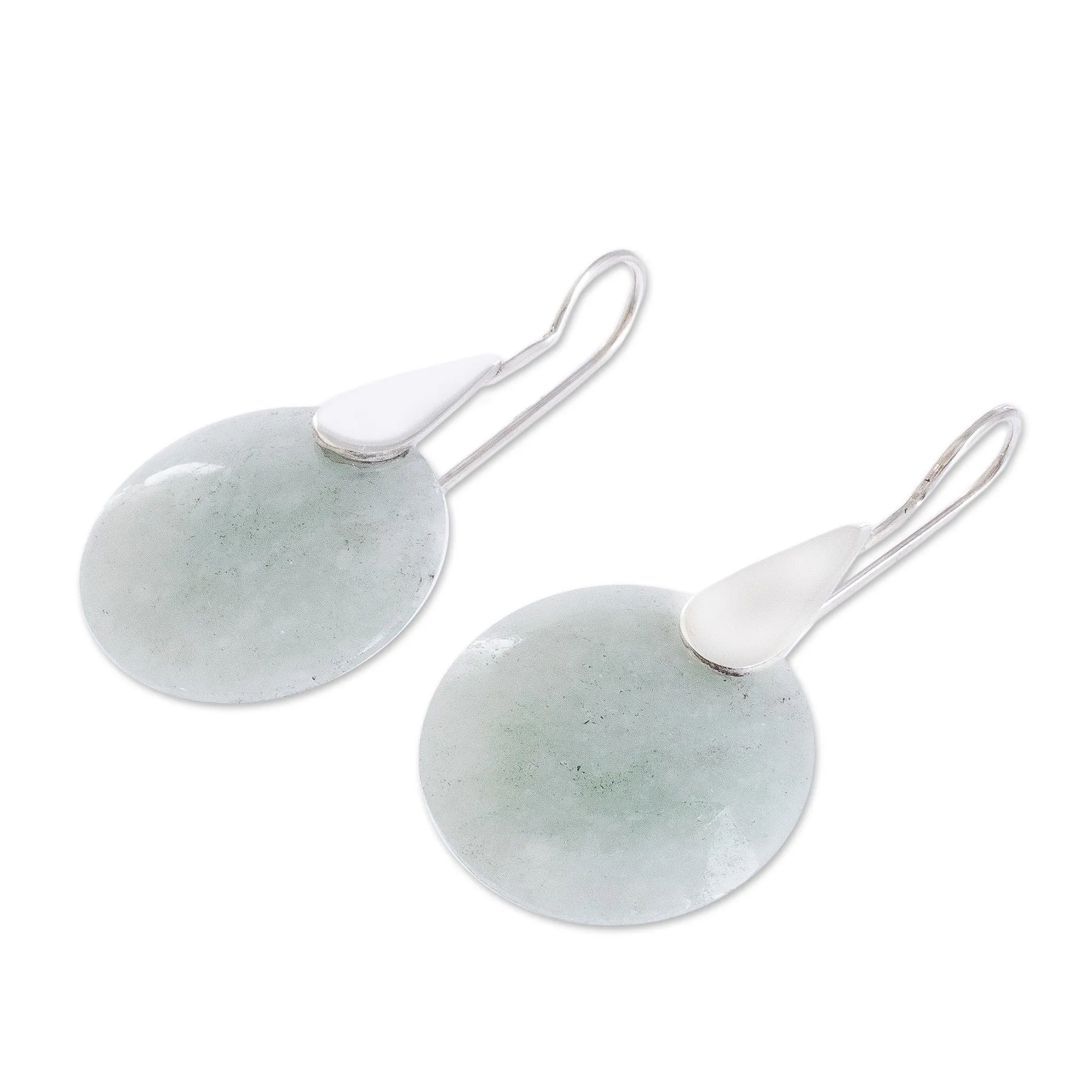 Fair Trade Silver 925 and Green Jade Handcrafted Earrings - Otomi Forest Princess | NOVICA