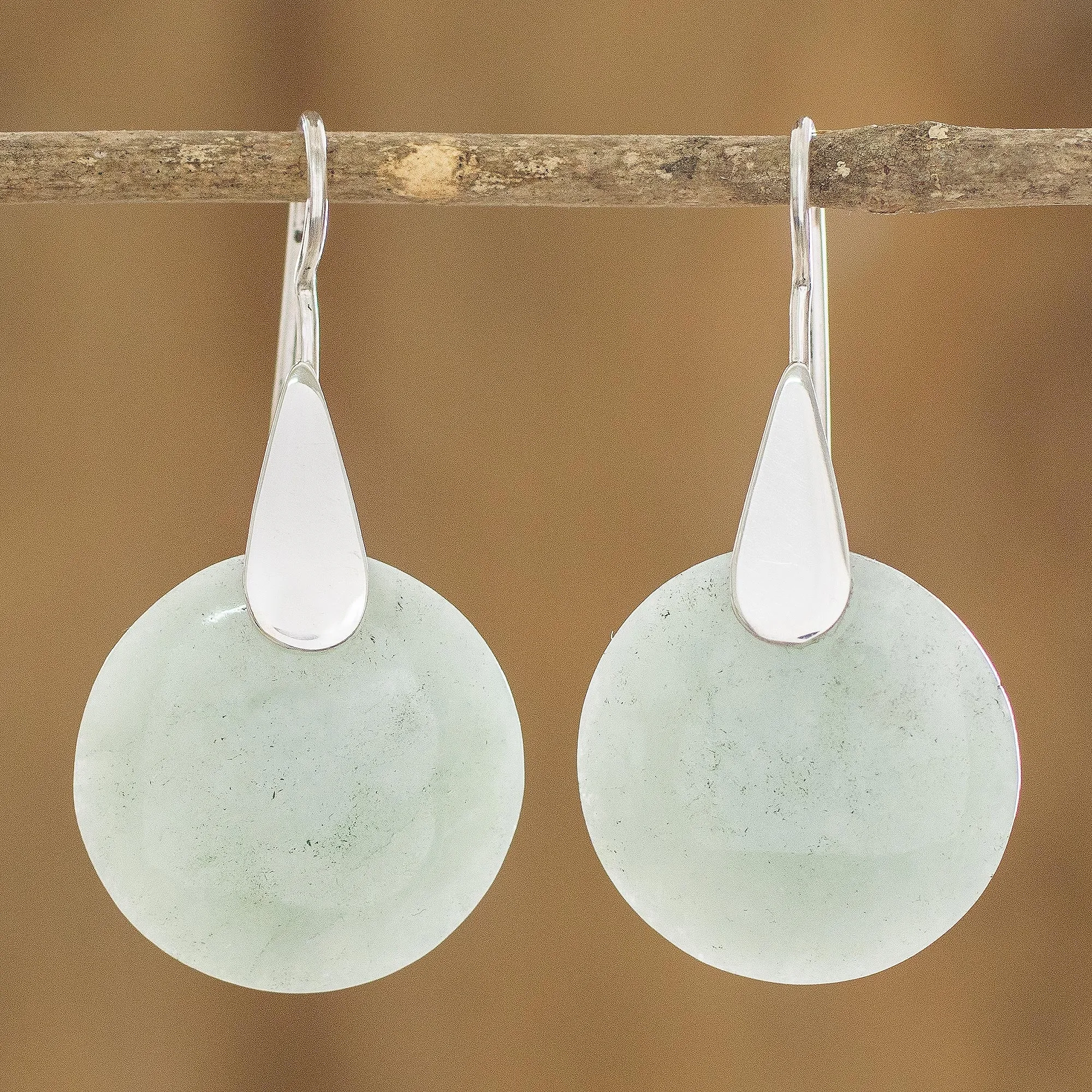 Fair Trade Silver 925 and Green Jade Handcrafted Earrings - Otomi Forest Princess | NOVICA