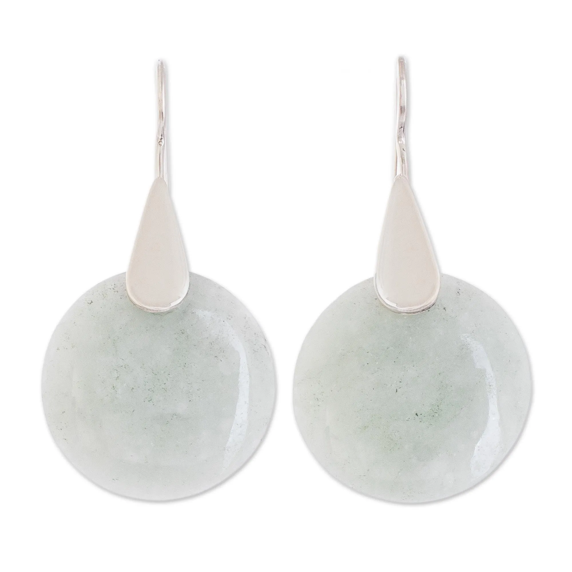 Fair Trade Silver 925 and Green Jade Handcrafted Earrings - Otomi Forest Princess | NOVICA
