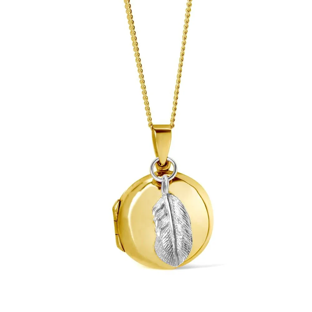 Feather Locket | Gold